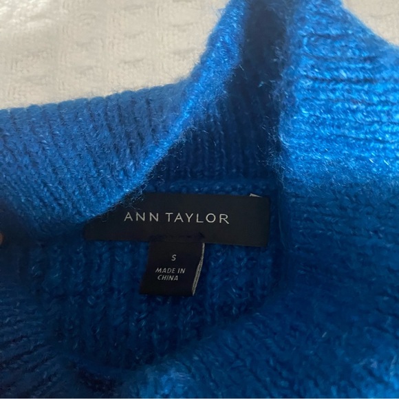 Ann Taylor Blue Shoulder Ruffle Sweater - Picture 2 of 5